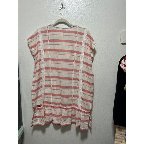 Women’s Matilda Jane White And Red Striped Beach Cover-Up Size Large - Picture 5 of 7